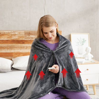 Winter Flannel Heated Blanket Cold Protection Body Warmer Usb Heated Warm Shawl Electric Heated Plush Blanket Women dealsniper-net