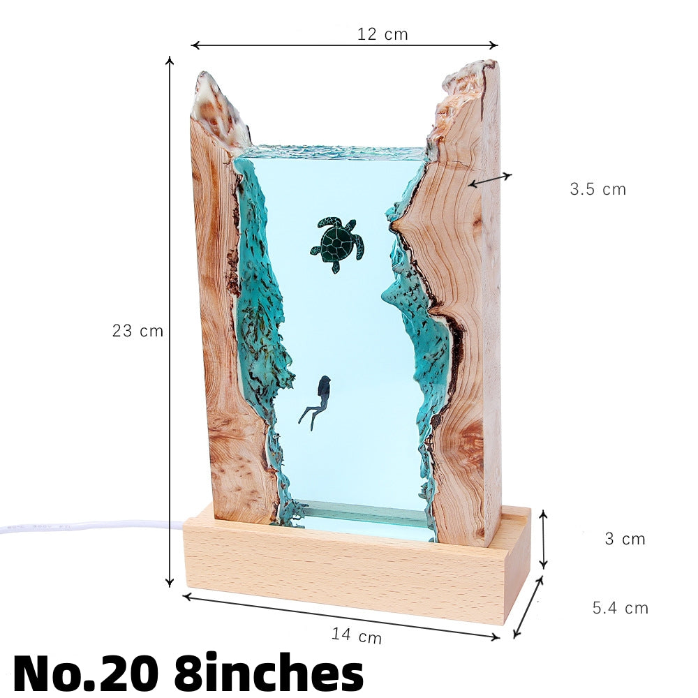 Marine Cave Diver Desktop Decoration Creative Art Lamp Holder