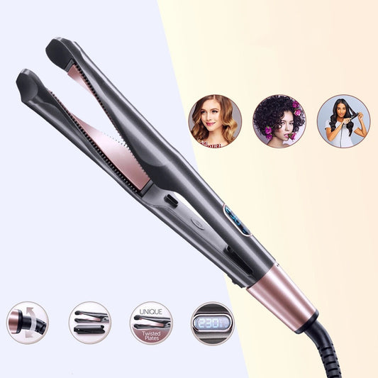 2 In 1 Hair Straightener And Curler Curling Iron For All Hair Types