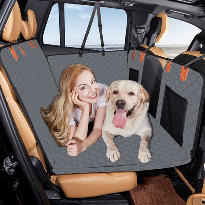 Load-bearing Lengthened Vehicle-mounted Pet Mat Travel Dog Hammock Pets dealsniper-net Honeycomb Pattern Gray 132x165