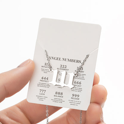 Women's New Angel Lucky Digital Pendant Necklace Jewelry dealsniper-net Body Silver Number1