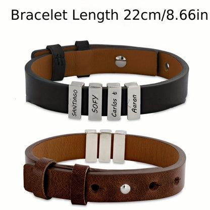 Customized Family Names Bracelet For Men Personalized Engraved Jewelry Gym From House