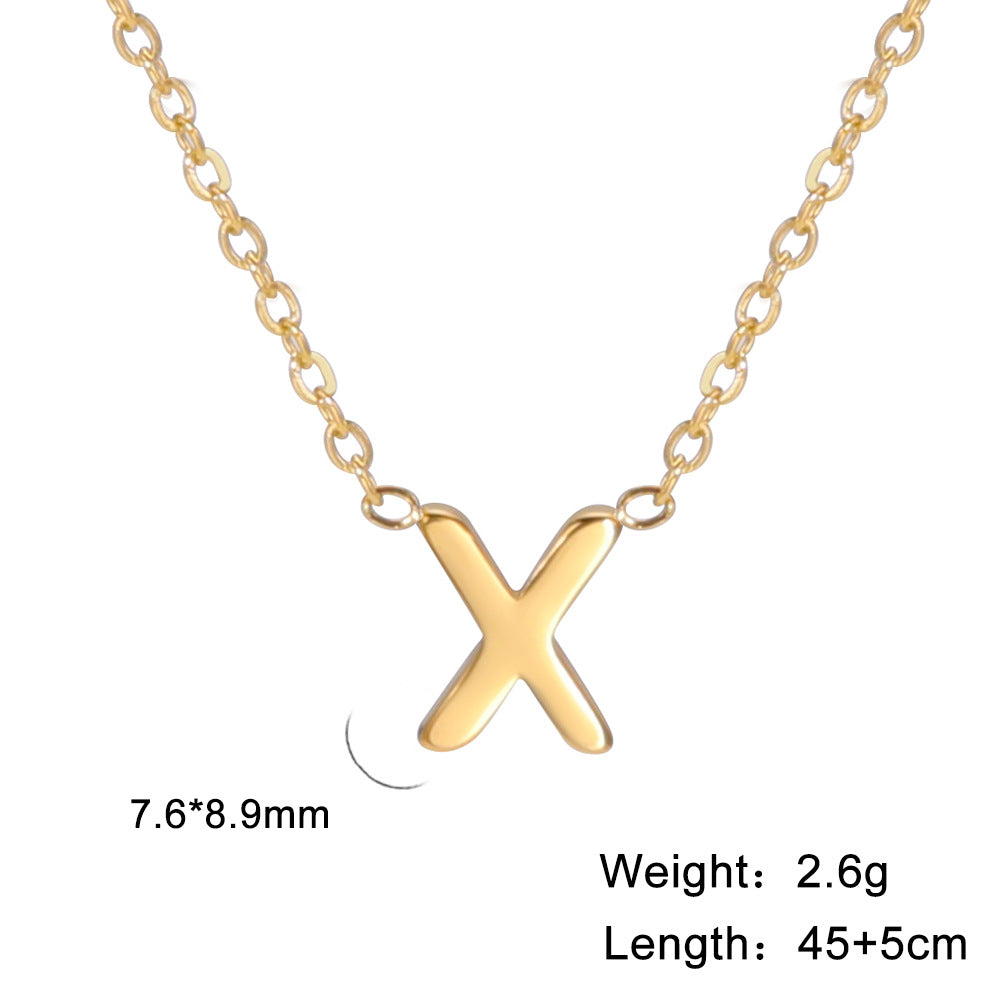 Fashion Alphabet Stainless Steel Necklace Jewelry dealsniper-net X