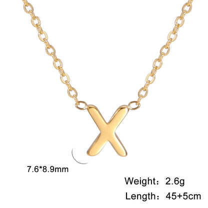 Fashion Alphabet Stainless Steel Necklace Jewelry dealsniper-net X