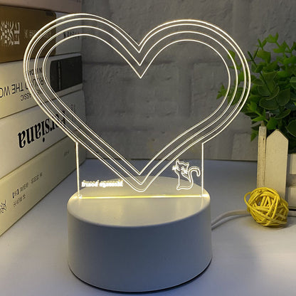 3d Small Night Lamp Desktop Luminous Note Board Home Decor Gym From House