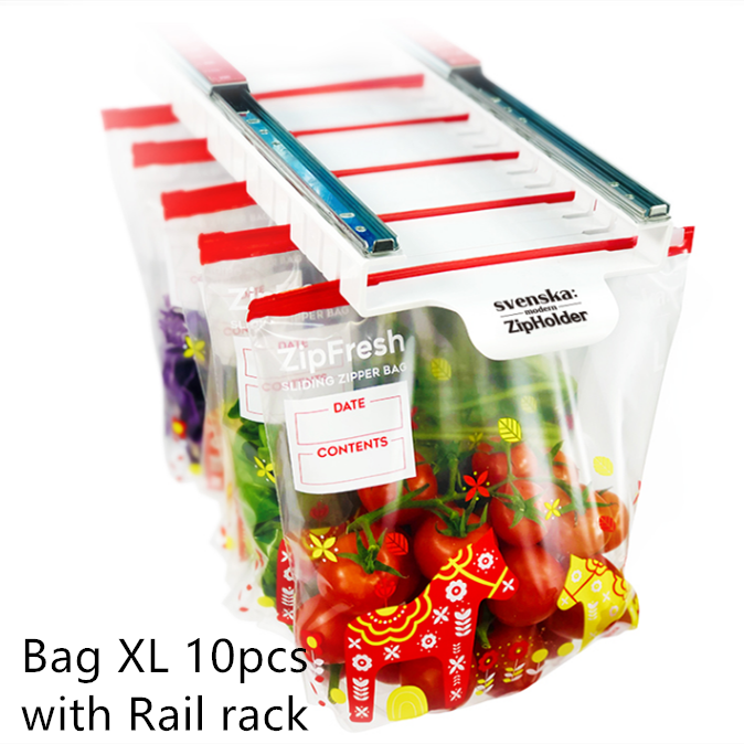 Household Storage Bag Storage Rail Rack Perforation-free Hanging Rack Home dealsniper-net Bag XL 10pcs with Rail rack