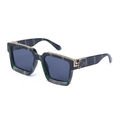 Diamond-Encrusted Large Square Frame Sunglasses For Women Women Gym From House C7