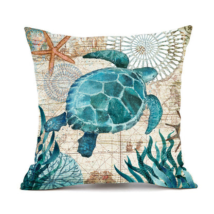 Cushion Covers Sea Turtle Printed Throw Pillow Cases House dealsniper-net Sea turtle 45x45cm