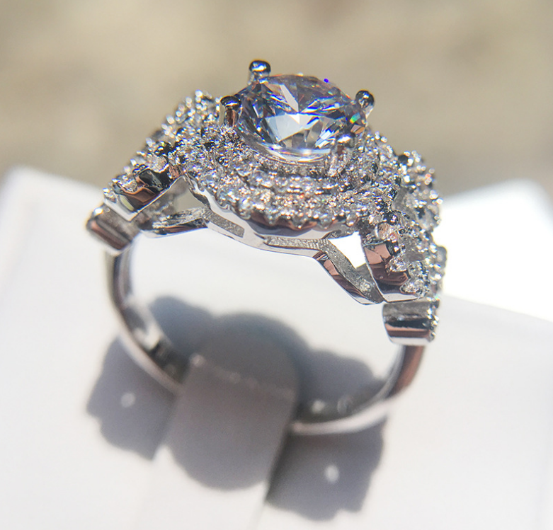 Stylish temperament zircon engagement ring Jewelry dealsniper-net