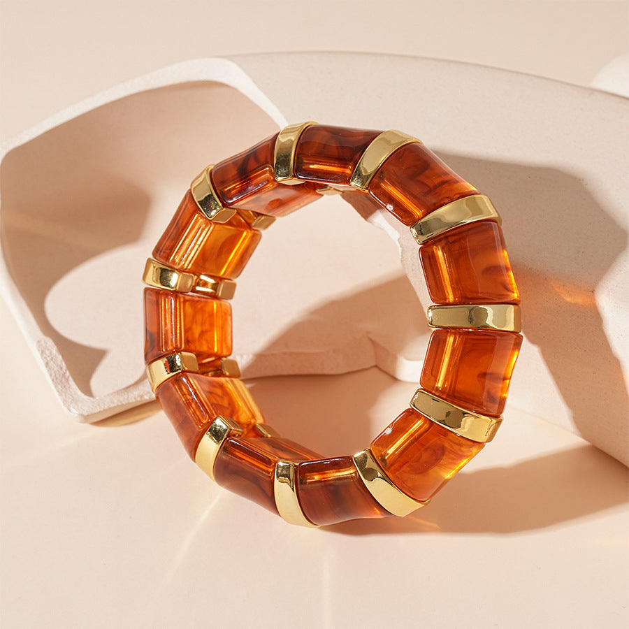 Ins Fashion Acrylic Bracelet Temperament Geometric Jewelry Jewelry DealSniper.net Brown Smudges