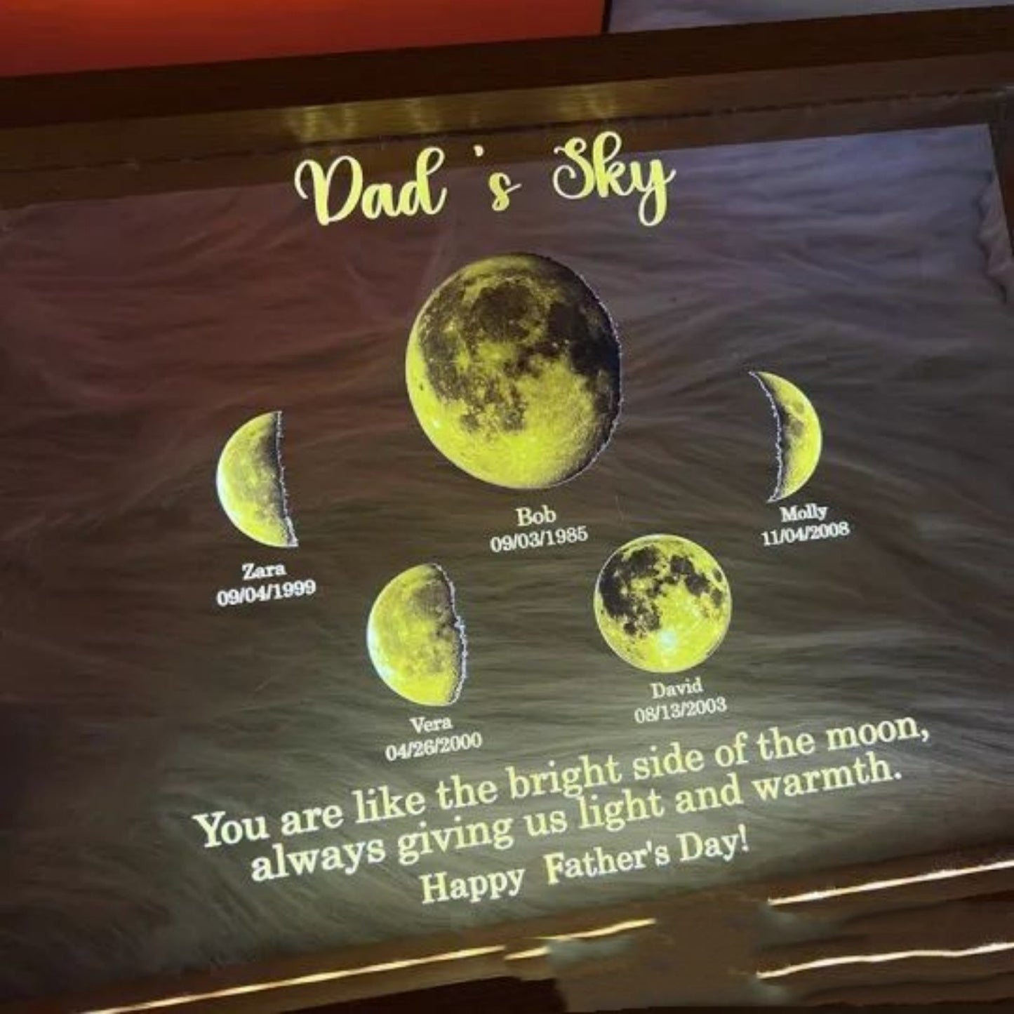 Moon Phase Transparent Luminous Ornament Home Decor DealSniper.net