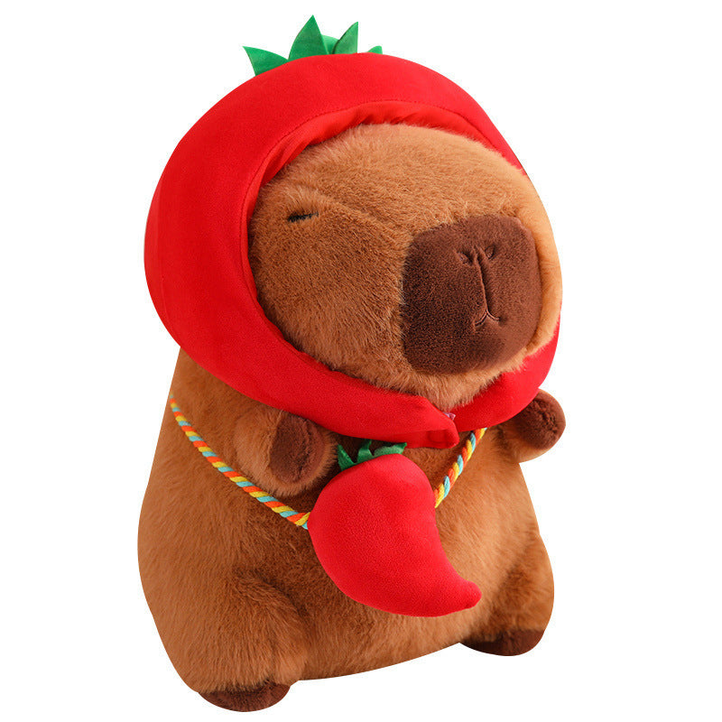 Vegetable Water Guinea Pig Doll Capabala Plush Doll Headgear Detachable Kids dealsniper-net