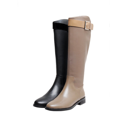 Womens Retro Round Head Knight Boots Women dealsniper-net