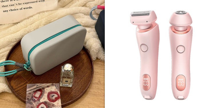 2 In 1 Hair Removal Epilator USB Rechargeable Trimmer Beauty dealsniper-net Pink and Lake Green set USB