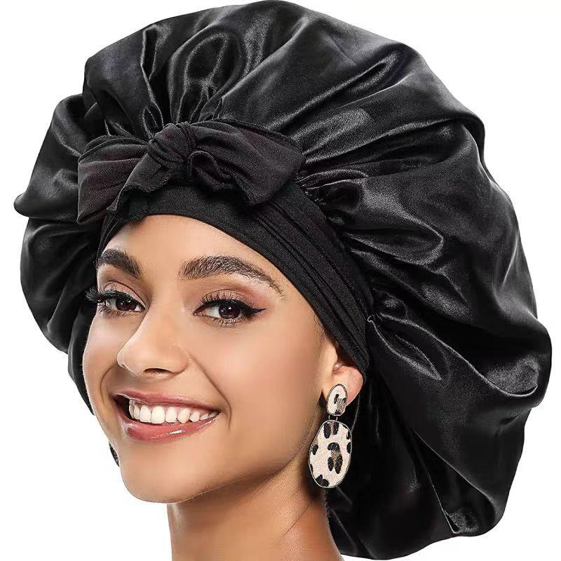 Large Satin Bonnet Silk Bonnet Hair Bonnet For Sleeping Beauty DealSniper.net Default