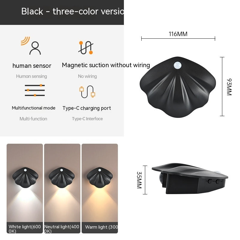 Magnetic Wiring Free Indoor Wall Lamp Charging Home Decor Gym From House PRO Version Black USB