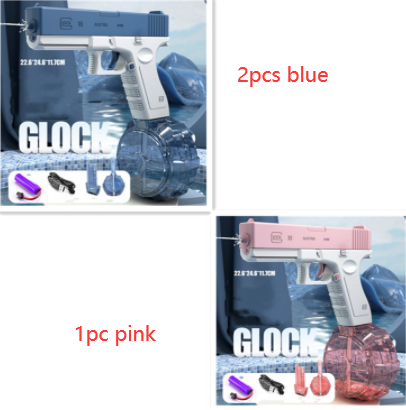 Children's Electric Continuous Fire Water Gun Beach Toys Outdoor dealsniper-net Blue 2pcs Pink 1pc Magazine version USB