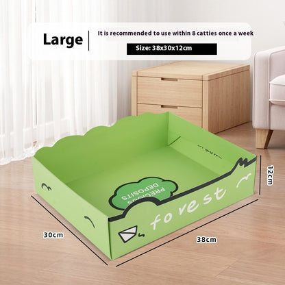 Portable Folding Semi-open Thickened Disposable Litter Box Pets Gym From House Litter Box Large F006 1 Pack