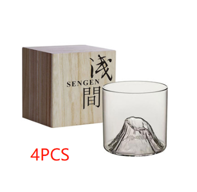 Niche Japanese Whiskey Glass Deals dealsniper-net New Transparent 4pcs