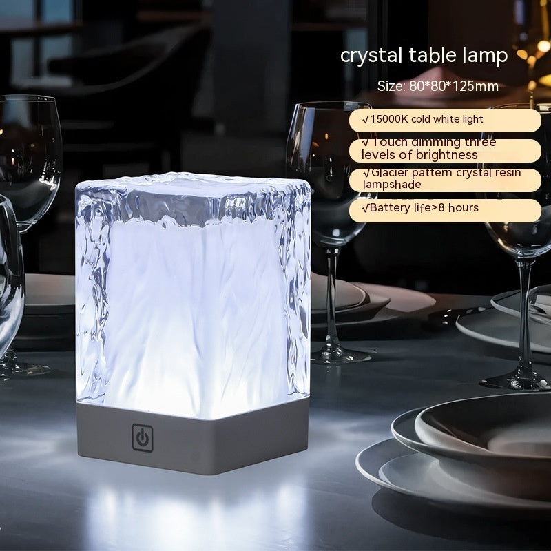 Crystal Lamp Atmosphere Simple Desktop Night Light Home Decor dealsniper-net Crystal Lamp Cold White Light USB