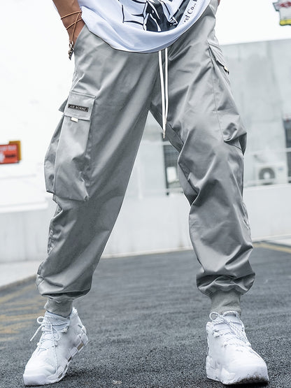 Multi-pocket Cargo Pants Men's Casual Hip-Hop Drawstring Men Gym From House