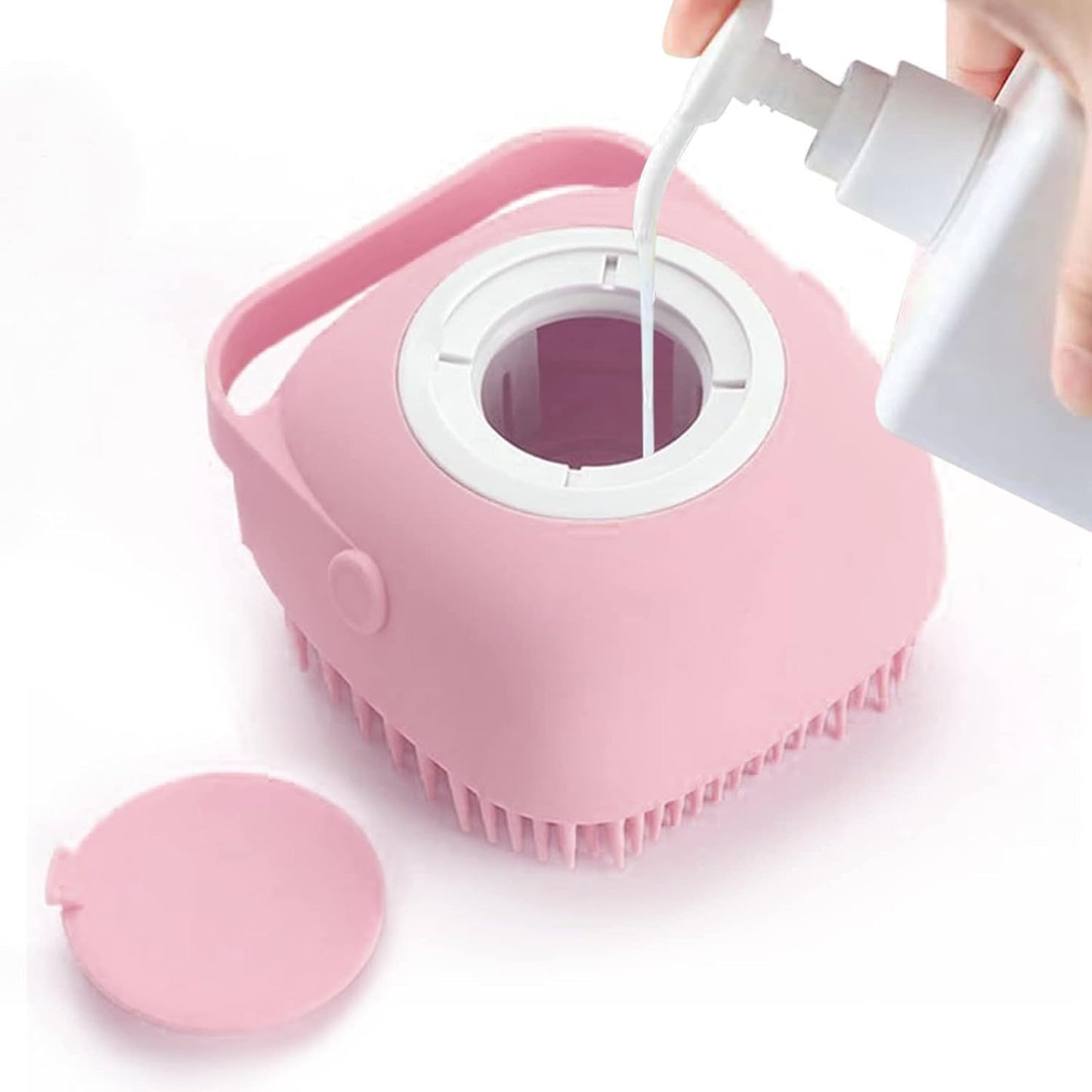 Pet Grooming Brush With Soap Dispenser Pets dealsniper-net Pink