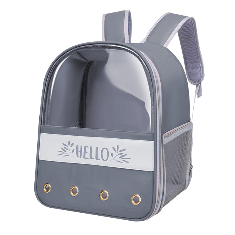 Colorblock English Macaron Backpack For Pets Pets dealsniper-net Grey