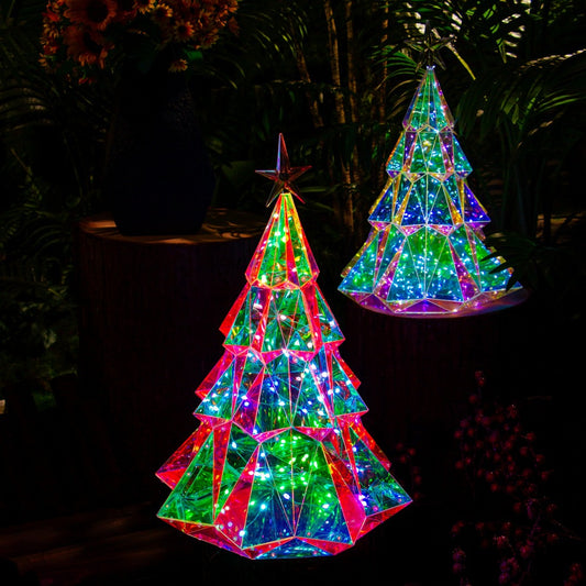 Colorful Christmas Tree Four-sided Diamond Luminous Decorative Ornaments Holidays dealsniper-net