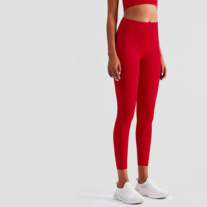 Gym Leggings Large Pocket Fitness Yoga Pants Women Gym From House Dark Red L