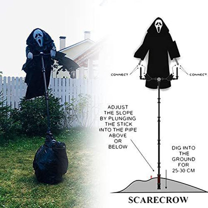 Halloween Decoration Tricky Props Skull Screaming Scarecrow