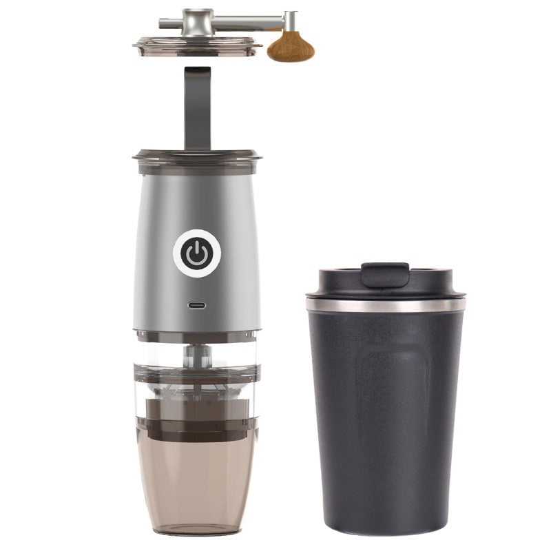 Small Coffee Machine Portable Coffee Bean Grinder Kitchen dealsniper-net Grey Deluxe Edition USB