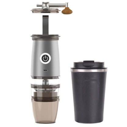 Small Coffee Machine Portable Coffee Bean Grinder Kitchen dealsniper-net Grey Deluxe Edition USB