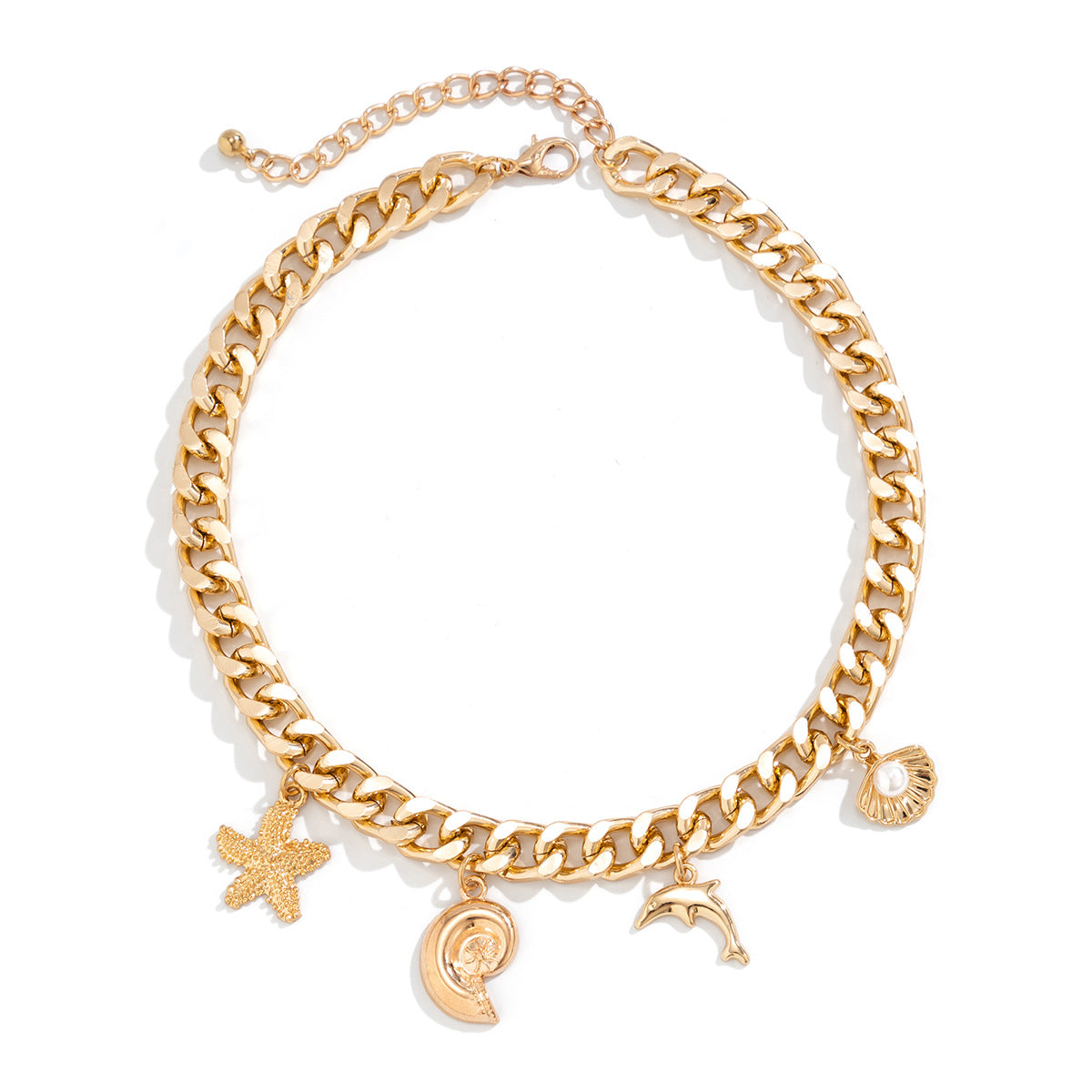Creative Boho Conch Dolphin Starfish Pendant Fashion Jewelry Jewelry dealsniper-net