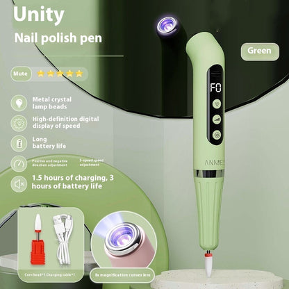 Two-in-one Grinding Pen Manicure Handheld Portable UV Lamp Beauty dealsniper-net Green