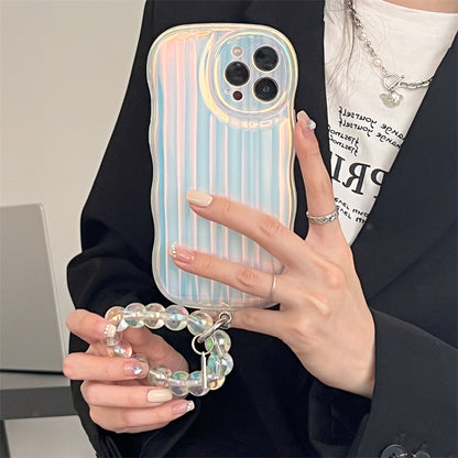 Laser Wave Silicone Phone Case Gradient Laser Stripes