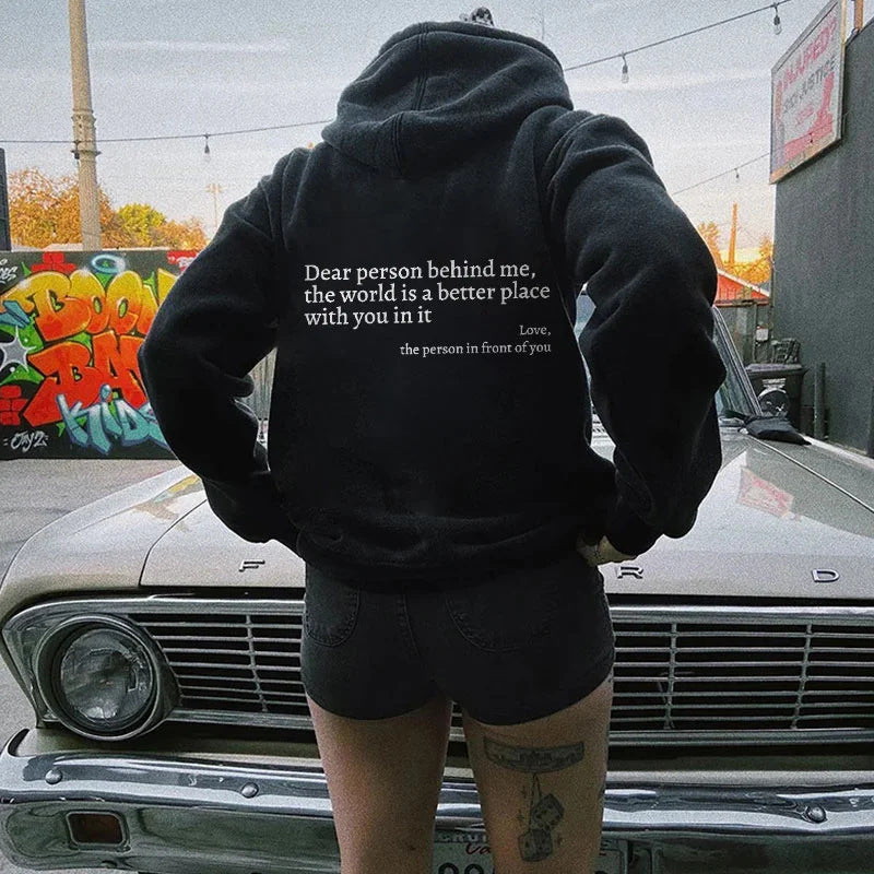 Dear Person Behind Me,the World Is A Better Place,with You In It,love Deals dealsniper-net Black 2XL