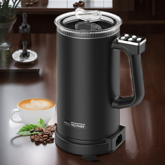 Hot And Cold Double Electric Milk Frother Coffee Latte Kitchen DealSniper.net