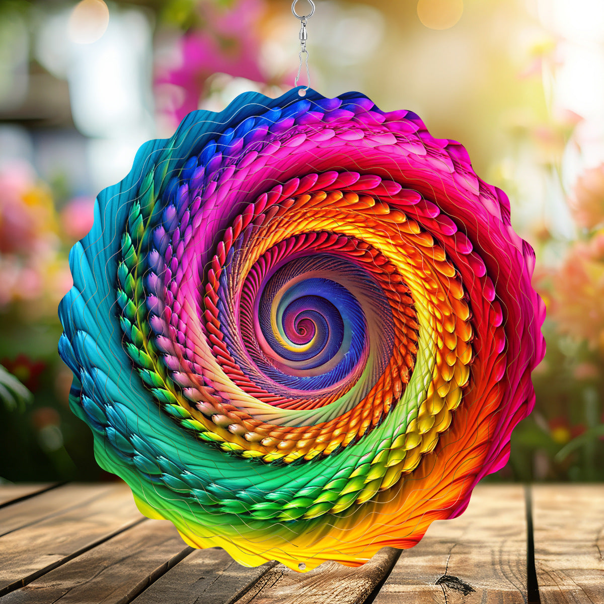 3D Rotating Wind Spinner Colorful Rotating Wind Chime House DealSniper.net