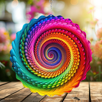3D Rotating Wind Spinner Colorful Rotating Wind Chime House DealSniper.net