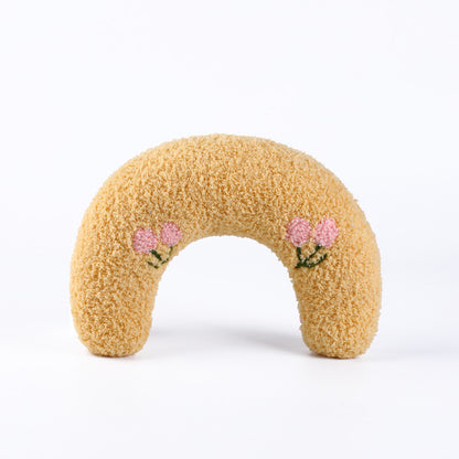 U-shaped Cat Toy Pillow To Protect Cervical Vertebra Pet Sleeping Pillow Soft Sounding Deep Sleep Pets DealSniper.net Yellow