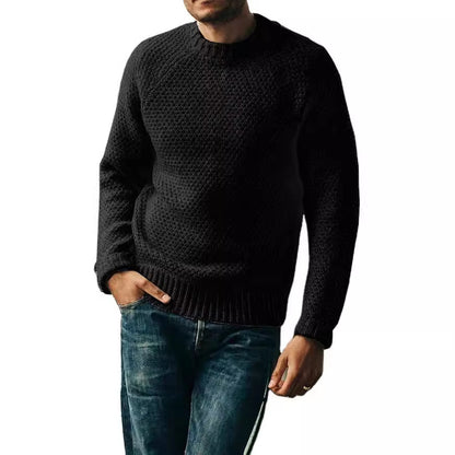 Men's Pullover Sweater Winter Casual Solid Color Round