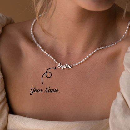 Personalized Custom Name Pendant Fashion Pearl Beaded Necklace Jewelry DealSniper.net