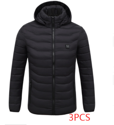 Heating smart cotton Outdoor DealSniper.net 3pcs Black 3XL