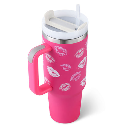 Valentines Day Gift Thermal Mug 40oz Straw Coffee Insulation Cup