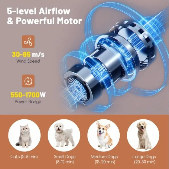 Dog Cat Hair Blower With Negative Ion Temperature Pets DealSniper.net