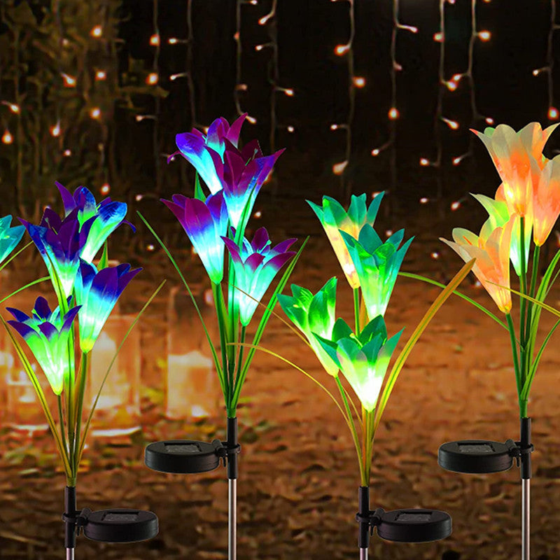 Solar Lily Flower Lights LED Solar Garden Light Lawn Light