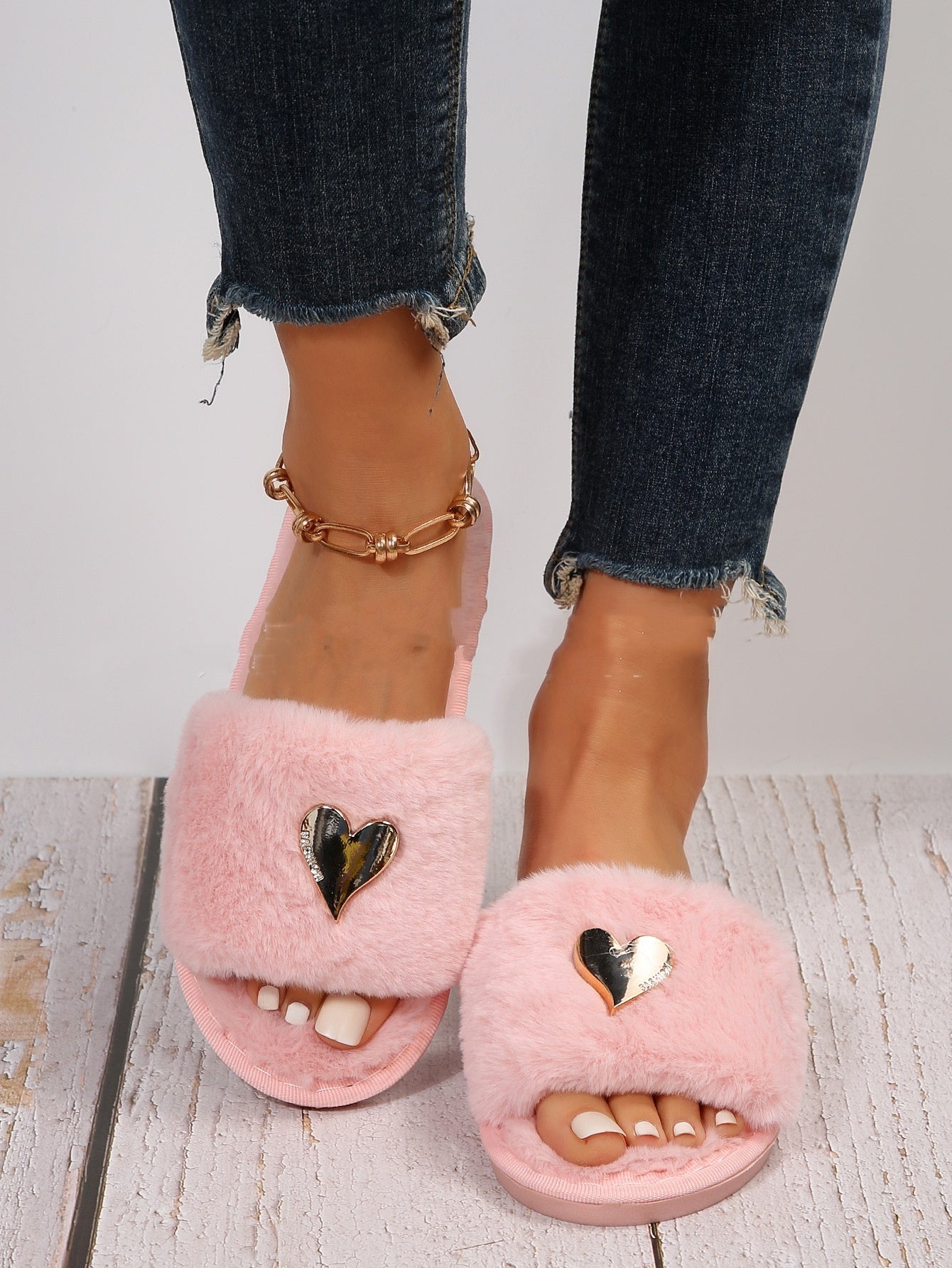 Fluffy Slipper Fall Winter Warm Home Fur Furry Slippers Women dealsniper-net Bright Pink 36to37