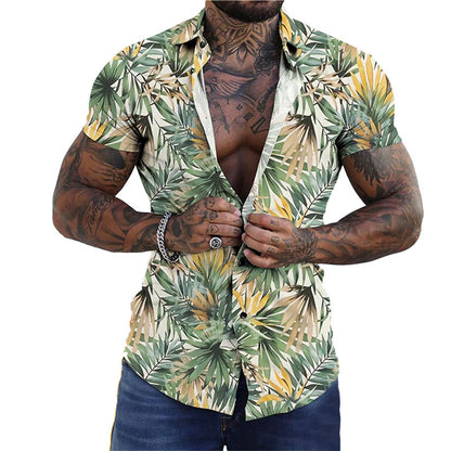 3D Personalized Printing T-shirt Summer Loose Short Sleeve Lapel Men DealSniper.net