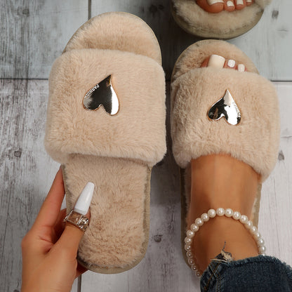 Fluffy Slipper Fall Winter Warm Home Fur Furry Slippers Women dealsniper-net