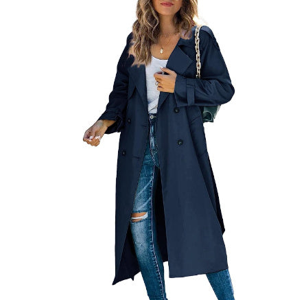 Women's Fashion Casual Solid Color Windbreaker Jacket Women dealsniper-net Navy Blue 2XL